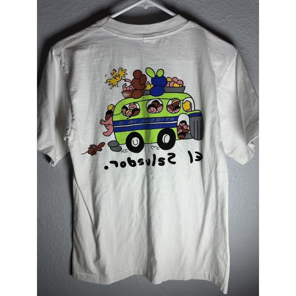 Vintage Men’s El Salvador School Bus T Shirt Size Small - Picture 2 of 2